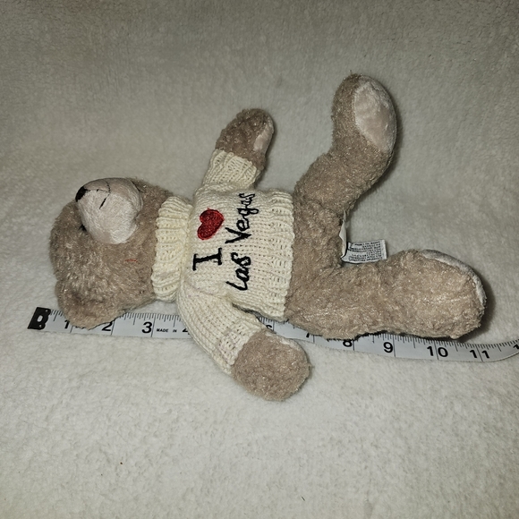 Unipak Designs Collectible Bear 10" Plush  I Love Las Vegas Sweater 2015 Beige - Picture 9 of 10